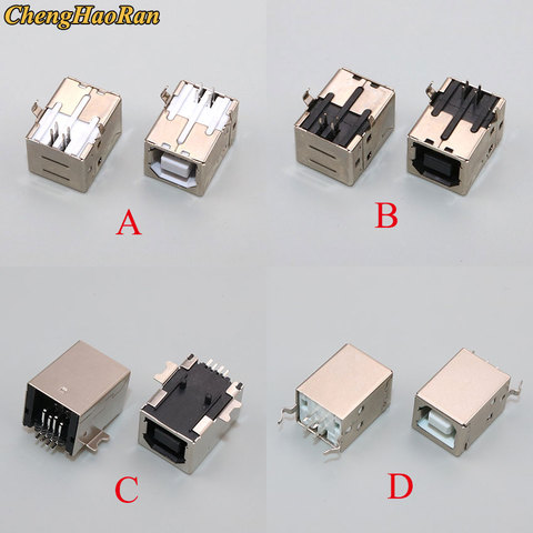 1pcs USB 2.0 Connector Socket Jack Female Type B 90/180 Degree Connector Soldering PCB Connector D Printer Interface White/Black ► Photo 1/6