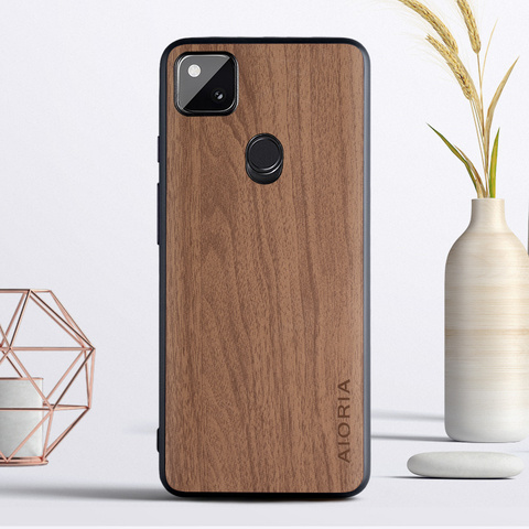 Vintage WoodLike Case for Google Pixel 5 4A 5G 4 XL Soft TPU Around The Edge Hard PC At The Back 3in1 material ► Photo 1/6