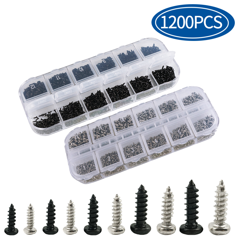 1000Pcs Micro Round Head Screw Bolt Small Glasses Screws Stainless