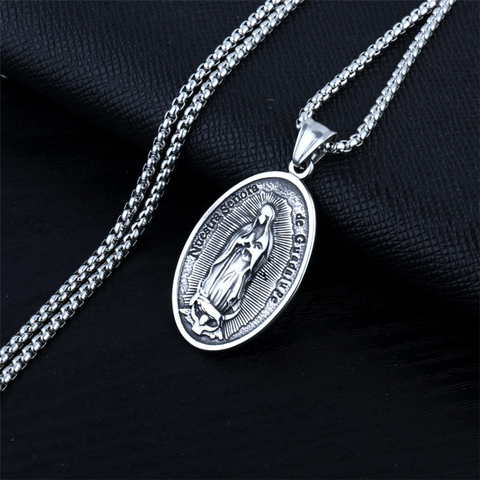 Virgin Mary Necklace Metal Pendant Virgin Mary Chain 22 