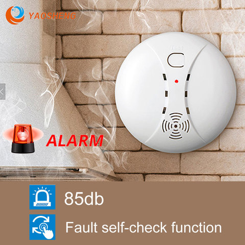 High Quatity 433MHZ Wireless Fire Alarm Sensor Fire Protection Smoke Detector for Indoor Kitchen Home Alarm Security System ► Photo 1/6