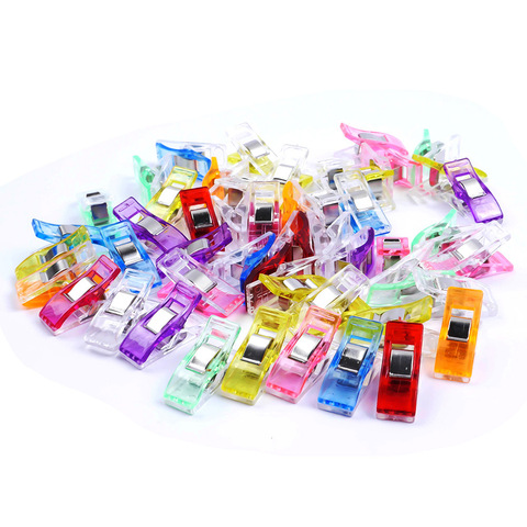 Qsezeny 10pcs 27x10x15mm Multi Colors Plastic Clips For Patchwork Sewing DIY Crafts Quilt Quilting Clip Knitting Accessories ► Photo 1/6