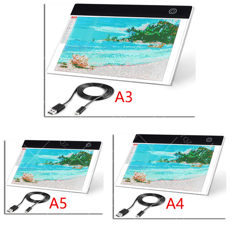 Ultra Thin A3 A4 A5 LED Light Pad Artist Light Box Table Tracing Drawing Board Pad Diamond Painting Embroidery Tools ► Photo 1/6