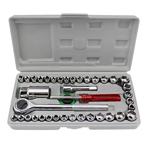 40Pcs/Set Car Vehicle Tool-box Socket Wrench Combination Repair Hand Tools Kit 2022 ► Photo 1/6