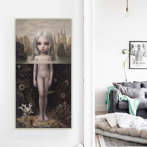 Citon Canvas Art Oil painting Mark Ryden《Aurora, 2016》Artwork Poster Picture Modern Wall Decor Home Living room Decoration ► Photo 1/6