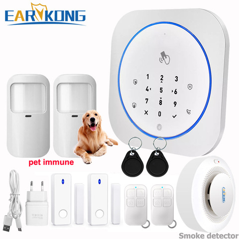 GSM Alarm System Safe RFID APP Touch Keyboard 433MHz Door Open & Closed Sensor Alarm Infrared PIR animal immune motion detector ► Photo 1/6