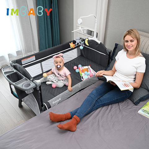 IMBABY Portable Baby Bed with Diaper Table Multifunctional Newborn Bed Kids Cradle Rocker Baby Crib for 0-6 years Old Child Crib ► Photo 1/6