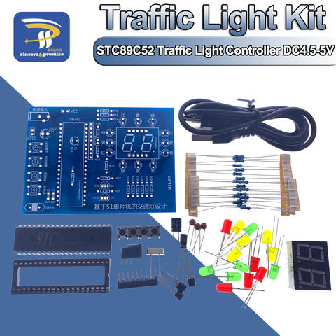 MHT5 Traffic Light Controller Electronic DIY Kit Electromechanical Skills Training Contest STC89C52 51 Single-Chip Microcomputer ► Photo 1/6