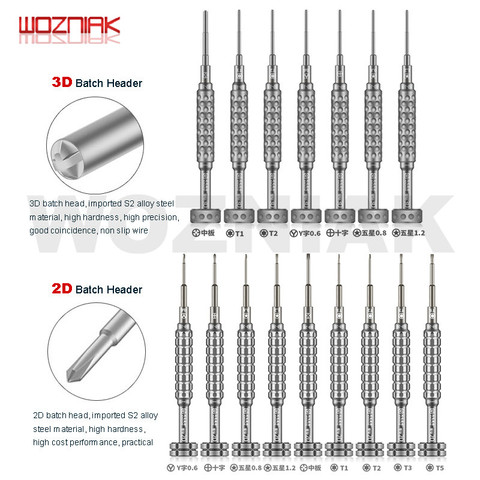 WOZNIAK Aluminum Drill 3D Screwdriver Mobile Phone Repair Dismantling Screw Driver S2 Alloy Batch Head for IPHONE Android 7 8 x ► Photo 1/6