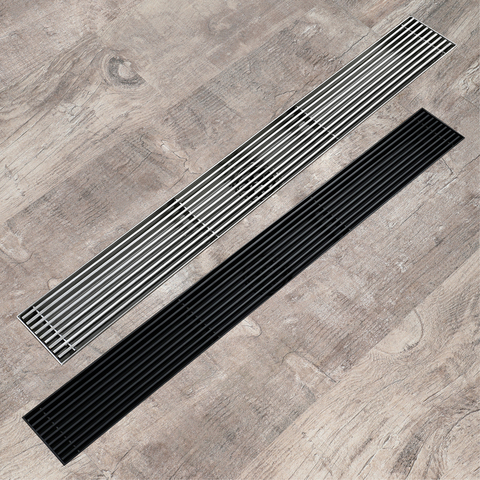 Black Linear Floor Drain 304 Stainless Steel 60x7cm Bathroom Toilet Anti Odor Shower Drains Hair Strainer HIDEEP ► Photo 1/6