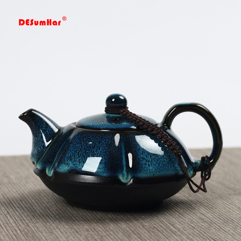 Jun kiln change glaze teapot,temmoku glaze pot Handmade kettle kung fu teapot Chinese tea ceremony supplies teapot 180ml ► Photo 1/6