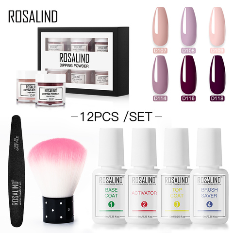 ROSALIND Dipping Powder Set Nail Holographic Glitter For Nail Art Decorations All For Manicure Natural Dry Without Lamp Cure ► Photo 1/6