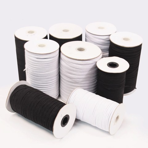 5M Elastic Band Black White 3/6/8/10/12/15/20/25/30/40/45mm Flat Elastic Bands for Sewing Underware Pajamas Ties Trim Accessory ► Photo 1/6