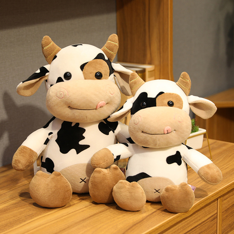 1pc 30-65CM Cute Cattle Plush Toys kawaii Simulation Milk Cow Plush Doll Stuffed Soft Pillow for Children Kids Birthday Gifts ► Photo 1/6