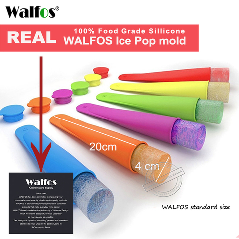 WALFOS 4 pieces food grade Silicone Ice Pop Mold Popsicle maker Frozen tray DIY Ice Cream Tools Jelly Lolly mould For Popsicles ► Photo 1/6