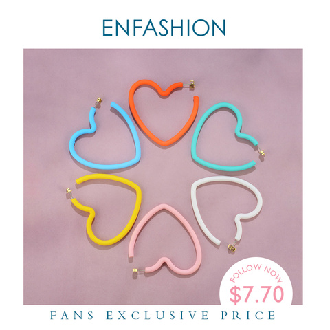 ENFASHION Heart Circle Resin Hoop Earrings For Women 2pairs Big Colorful Hoops Earings Fashion Jewelry Gifts Aros Aretes E191075 ► Photo 1/6