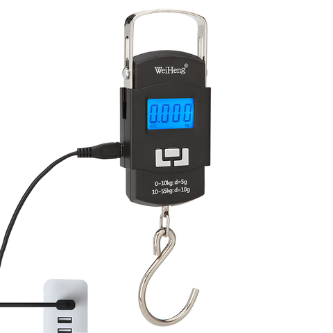 55KG 10g USB Charging Electronic Digital Scale Hanging Hook