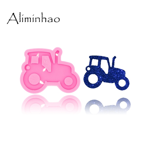 DY0443 Shiny Glossy Tractor Necklace Jewelry Epoxy Mould Crafting Keychain Silicon Resin Car Silicone Mold ► Photo 1/6