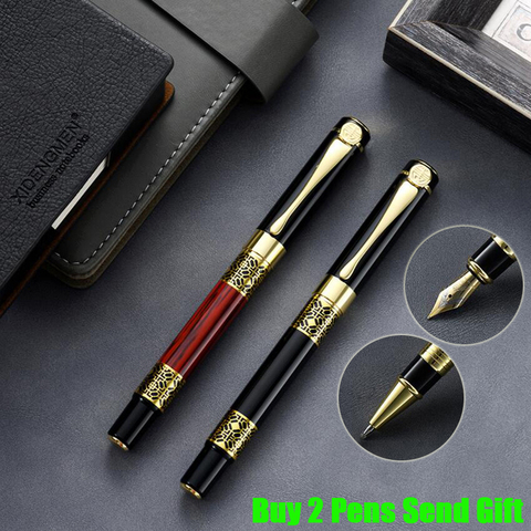 Classic Design Brand Metal Roller Ballpoint Pen Luxury Roose Wood Business Men Writing Pen Buy 2 Pens Send Gift ► Photo 1/6