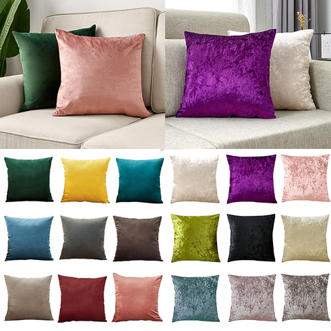 Velvet Cushion Cover Super Soft Pillow Cover for Sofa Living Room Shiny Beige Decorative Kussenhoes Home Decor ► Photo 1/6