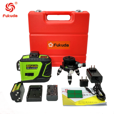 Fukuda 12 lines MW-93T lithium battery green  laser level 360 Vertical And Horizontal Self-leveling Cross Line 3D Laser Level ► Photo 1/5