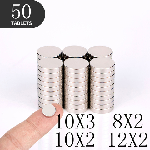 10 20 50PCS/Lot 8x2 10x2 12x2mm Magnet Strong magnets Rare Earth Neodymium Magnet Hot Round Magnet Small Round Magnet ► Photo 1/6