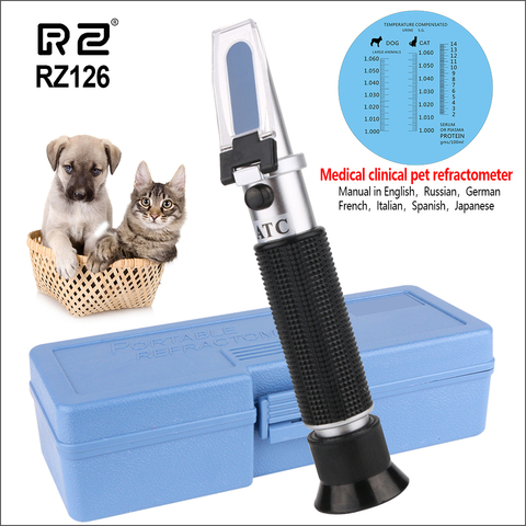 RZ Refractometer Pet Urine Specific Gravity Handheld Veterinary Serum Plasma Protein Hemoglobin Tester Refractometers ► Photo 1/6
