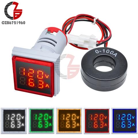 AC 50-500V 0-100A LED Digital Voltmeter Ammeter 110V 220V Voltage Current Meter Car Battery Volt Amp Tester Detector Monitor ► Photo 1/6