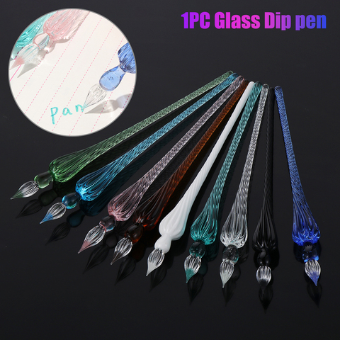 1Pcs Vintage Glass Dip Dipping Pen Filling Ink Signature Calligraphy Fountain Pens Handmade Glass Dip Pen Art Painting Supplies ► Photo 1/6
