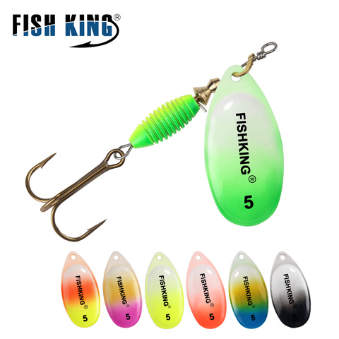 FISHKING 1#-5# 4pcs/lot long Spinner bait Spoon Lures With Treble Hooks Peche Jig Anzuelos isca Pesca ► Photo 1/6