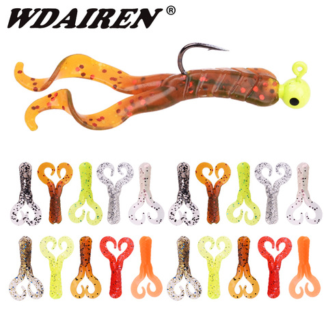 20pcs Silicone Worm Soft Lures Jig Wobblers 4cm 0.7g Pike Bass Carp Fishing Tackle Attractive Shrimp Odor Salt Artificial Baits ► Photo 1/6