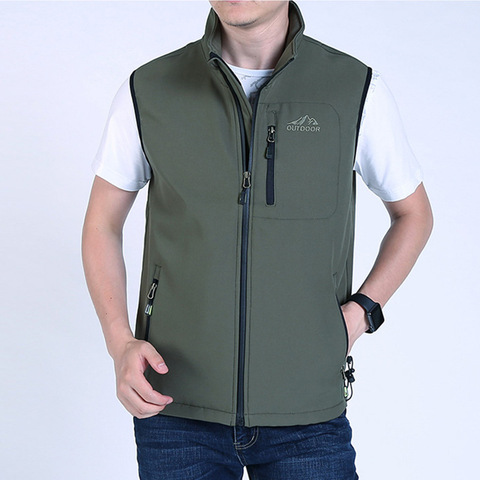 Outdoor Vest Jacket for Men's Spring Winter Casual Fleece Softshell Waistcoat Hiking Fishing Climbing Military Chaleco Coat 4XL ► Photo 1/6