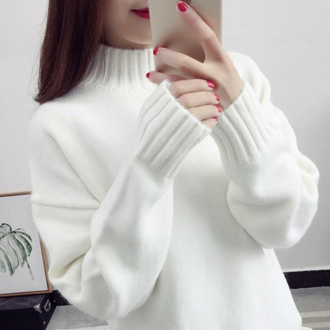 2022 Autumn Winter Pullover Jumper Pull Femme Hiver Streetwear Casual Knitted Sweater Cashmere Turtleneck Sweater Women ► Photo 1/6