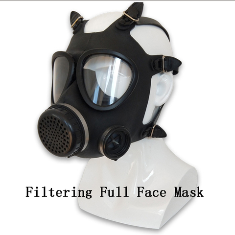 Full Face Mask formaldehyde Protection Grimace Rubber Head Wear Respirator Paint Spraying Decoration Gas Mask Chemical Protect ► Photo 1/6