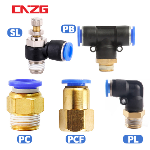 Pneumatic Air Connector Fitting PC/PCF/PL/PLF 4mm 6mm 8mm Thread 1/8