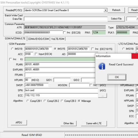 OYEITIMES Highest 4.1.11 Blank SIM Card Software 5G SIM Card Software SIM Card COM128/XOR/Milenage 2G/3G/4G/5G ► Photo 1/2