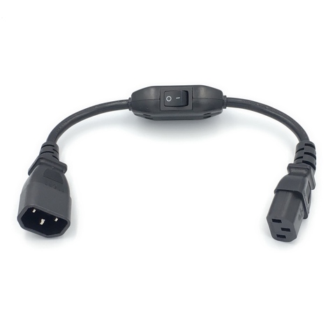 C14-C13 Extension Power Cord, IEC 320 C13 Female to C14 Male with 10A On/Off Switch Power Adapter Cable ► Photo 1/1