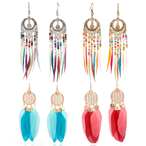 Semicircular Bohemian Tassel Pendant Drop Earrings Resin Bead Exaggeration Vintage Women Dangle Earrings Trendy Jewelry 2022 New ► Photo 1/6