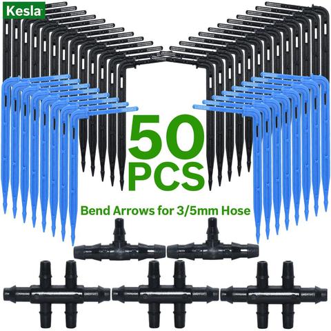 Greenhouse Garden 50PCS Bend Drip Arrow Dripper Micro Drip Irrigation Kit Emitter fit 3/5mm Hose Watering Saving Dripper Flowers ► Photo 1/6