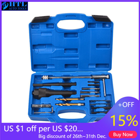 Damaged Glow Plug Removal Remover Thread Repair Drill Wrench Spark Plug Gap Extractor Tool Kit 8MM 10MM ► Photo 1/3