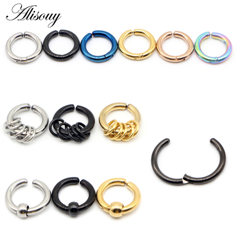 Alisouy 2pcs 3mm Fashion Women Men Non Piercing Stainless Steel Painless Ear Clip Round Ear Circle Fake Earrings Ear Jewelry ► Photo 1/6