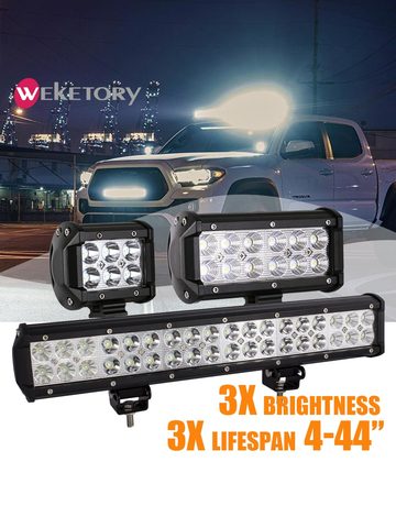 weketory 4 7 12 17 inch 18W 36W 72W 108W LED Work Light LED Bar Light for Motorcycle Tractor Boat Off Road 4WD 4x4 Truck SUV ATV ► Photo 1/6