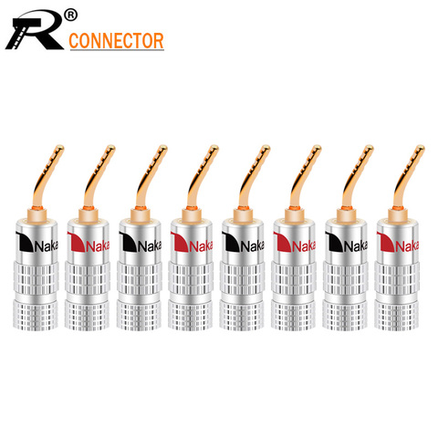 8PCS 2mm Banana Plug Nakamichi Gold Plated Speaker Cable Pin Angel Wire Screws Lock Connector For Musical HiFi Audio ► Photo 1/6