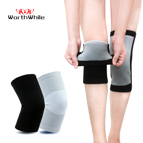 WorthWhile 1 Pair Winter Warm Knee Pads Bamboo Charcoal Protective Gear for Women Old Men Kneepad Support for Spring Running ► Photo 1/6