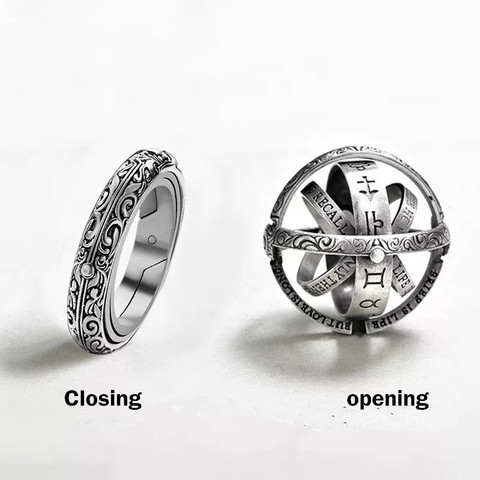 Vintage Astronomical Ball Rings For Women Men Creative Complex Rotating Cosmic Finger Ring Jewelry jz516 ► Photo 1/6