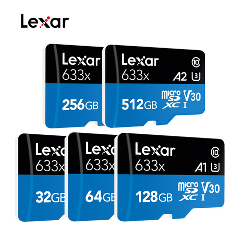 Lexar 633x Micro SD Cards 64GB 128GB 256GB 512GB MicroSDXC UHS-I TF Card 32GB MicroSDHC Memory Card Class10 95MB For Phone Gopro ► Photo 1/6