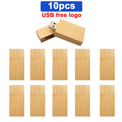 10pcs/lot Customize Wooden LOGO Free USB Pen Drive 4GB 8GB USB 2.0 Stick 16GB 32GB Flash Drive Exquisite Wood Photography Gift ► Photo 1/6