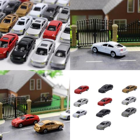 10 Pack 1/87 Mini Model Car Plastic Vehicle Train Layout Scenery ► Photo 1/6