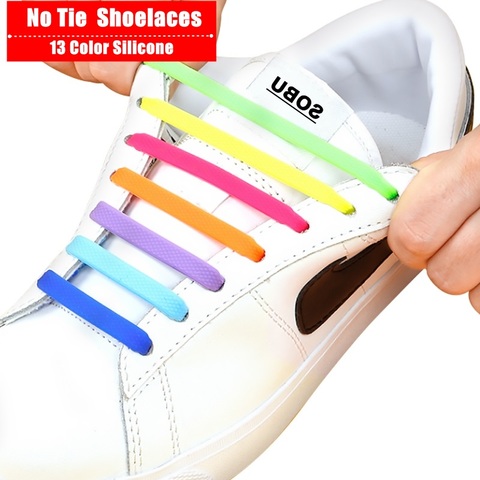 16Pcs/Set Silicone Elastic Shoelaces Elastic Shoe Laces Special No Tie Shoelace for Men Women Lacing Rubber Zapatillas 13 Colors ► Photo 1/6