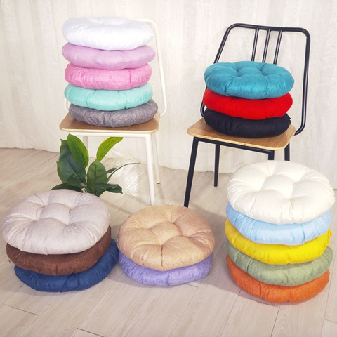 Thickened Round Solid Color Cushion For Dining Room Office Chair Seat Pad Dia 38/43/48cm Soft Back Sitting Mat Buttock Cushions ► Photo 1/6